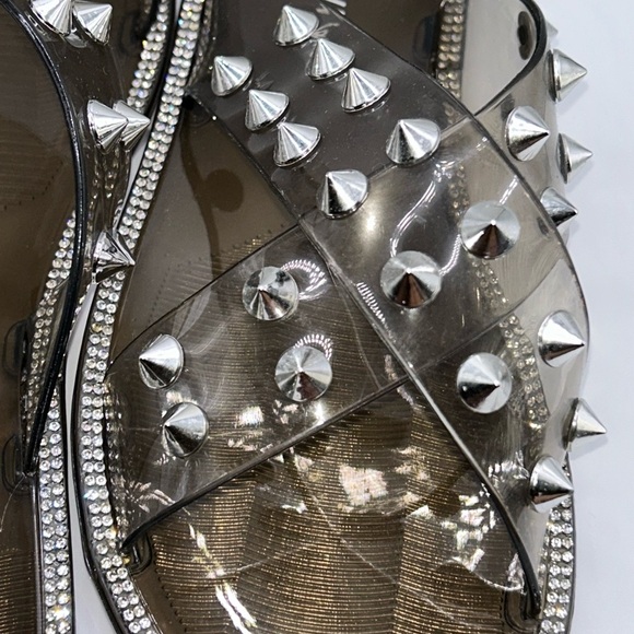 DIVA Lounge Silver Studded Women's Sandals - Picture 4 of 4